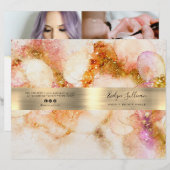 ゴールドピンクウォーター箔サービスメニューパンフレット (正面/裏面)