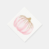 ゴールドピンクパンプキンハロウィン感謝祭パーティー スタンダードカクテルナプキン (角)