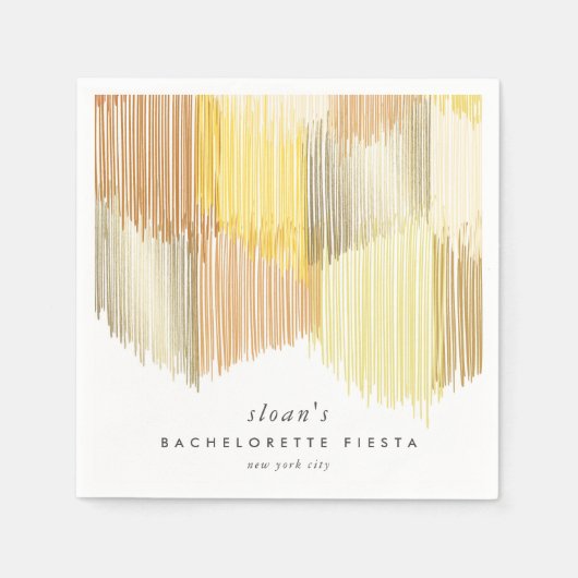 ゴールドフィエスタモダンフリンジバチュロレッテパーティー スタンダードカクテルナプキン (正面)
