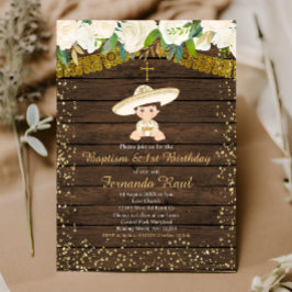 ゴールドフィエスタ洗礼とファーストバースデー 招待状