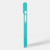 ゴールドフィッシュのオレンジ色のシルエットターコイズ水 Case-Mate iPhoneケース (裏面 / 左)