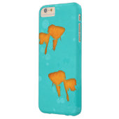 ゴールドフィッシュのオレンジ色のシルエットターコイズ水 Case-Mate iPhoneケース (裏面左)