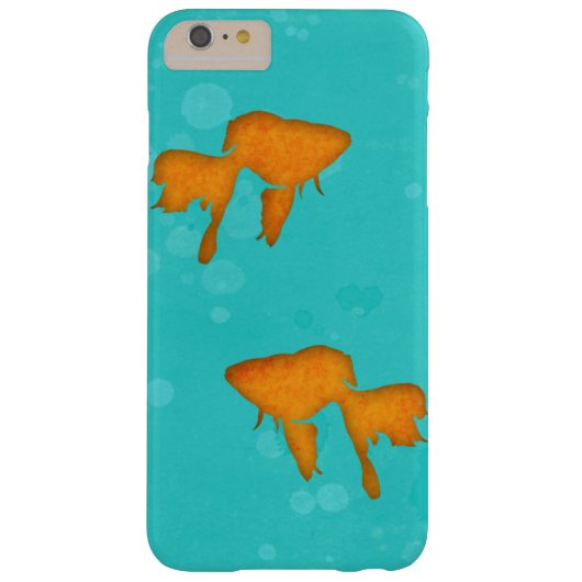 ゴールドフィッシュのオレンジ色のシルエットターコイズ水 Case-Mate iPhoneケース (裏面)