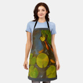 ゴールドフィッシュコイ池スイレン エプロン (着用した状態)