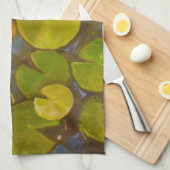 ゴールドフィッシュコイ池スイレン キッチンタオル (四つ折り)