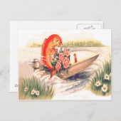 ゴールドフィッシュフィッシュボートバラデイジー ポストカード (正面/裏面)