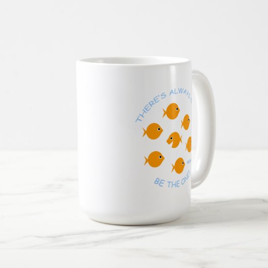 ゴールドフィッシュ感動的先生モットー コーヒーマグカップ (正面右)