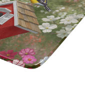 ゴールドフィッチズ&かわいいコテージバーズハウス カッティングボード (角)