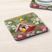 ゴールドフィッチズ&かわいいコテージバーズハウス コースター (左側)