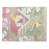 ゴールドフィッチズ&かわいいコテージバーズハウス ノートパッド (正面)