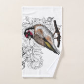 ゴールドフィンチとバラ バスタオルセット (ハンドタオル)