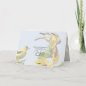 ゴールドフィンチとヒマワリグリーティングカード カード (裏面)