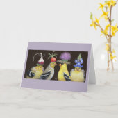 ゴールドフィンチのグリーティングカード カード (黄色い花)