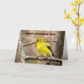 ゴールドフィンチの父の日 カード (黄色い花)