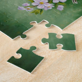 ゴールドフィンチの鳥とリンゴ花 ジグソーパズル (側面)