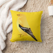 ゴールドフィンチイエローバード装飾用クッション クッション (ブランケット)
