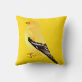 ゴールドフィンチイエローバード装飾用クッション クッション (裏面)