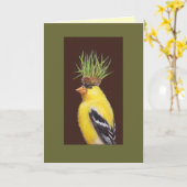 ゴールドフィンチカードをピートする カード (黄色い花)