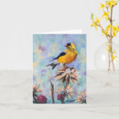 ゴールドフィンチバードファインアートすべての行事 カード (黄色い花)