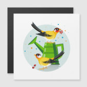 ゴールドフィンチペア座って果実を集める (正面/裏面)