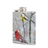 ゴールドフィンチ及び（鳥）ショウジョウコウカンチョウ フラスク (左)