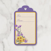 ゴールドフィンチ春庭園の結婚式クリーム水平 ギフトタグ (裏面)