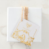 ゴールドフィンチ春庭園の結婚式クリーム水平 フェイバータグ (箱)