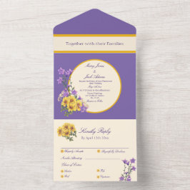 ゴールドフィンチ春庭園の結婚式クリーム オールインワン招待状