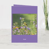 ゴールドフィンチ春庭園の結婚式クリーム 箔グリーティングカード (裏面)