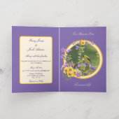 ゴールドフィンチ春庭園の結婚式クリーム 箔グリーティングカード (内側レイダウン)