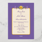 ゴールドフィンチ春庭園の結婚式クリーム 箔招待状 (裏面)