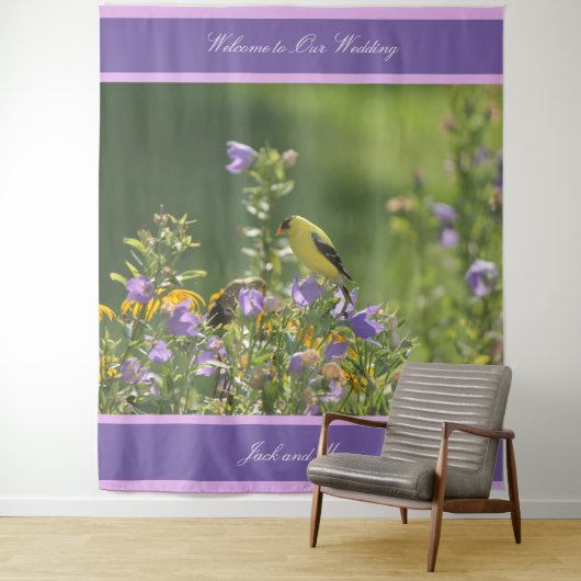 ゴールドフィンチ春庭園の結婚式 タペストリー (インサイチュ)