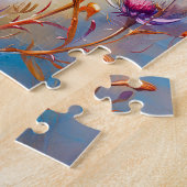 ゴールドフィンチ飛行機印象派スタイル ジグソーパズル (側面)