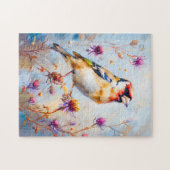 ゴールドフィンチ飛行機印象派スタイル ジグソーパズル (横)