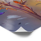 ゴールドフィンチ飛行機印象派スタイル ポスター (コーナー)