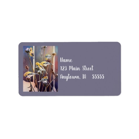 ゴールドフィンチ&ドライコンフォワーウォーターカラーアート ラベル (正面)