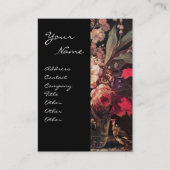 ゴールドフィンチ、ピンクのバラと蝶 名刺 (正面)