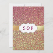 ゴールドフェイクフォイルパステルピンクグリッターイスラム結婚ズ 招待状 (裏面)