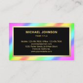 ゴールドフォイカラフルルレインボーヘッドフォンMusic DJ 名刺 (裏面)