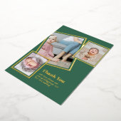 ゴールドフォイルありがとうフォトコラージュモダンQRコード 箔招待状 (回転した状態)