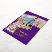 ゴールドフォイルありがとうフォトコラージュモダンQRコード 箔招待状 (回転した状態)