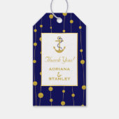 ゴールドフォイルいかりとビーズネモダンビー航海のビー ギフトタグ (正面)