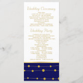 ゴールドフォイルいかり航海の結婚式プログラム プログラム (裏面)