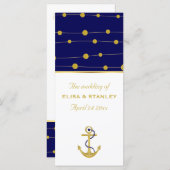 ゴールドフォイルいかり航海の結婚式プログラム プログラム (正面/裏面)