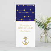 ゴールドフォイルいかり航海の結婚式プログラム プログラム (スタンド正面)