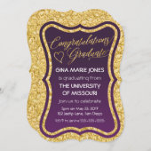ゴールドフォイルおめでとう卒業招待状 招待状 (正面/裏面)