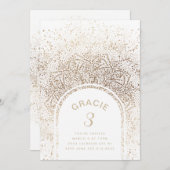 ゴールドフォイルお祝いアーチ |誕生日パーティー 招待状 (正面/裏面)