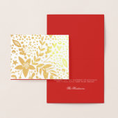 ゴールドフォイルかわいらしフェスティバル花クリスマスカード 箔カード (ディスプレー)