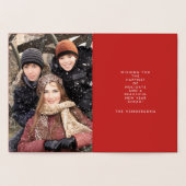 ゴールドフォイルかわいらしホリデーズフォトグリーティングカード 箔カード (内部)