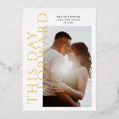 ゴールドフォイルこの日のフォワード結婚式の日付を保存 箔招待状 (正面)